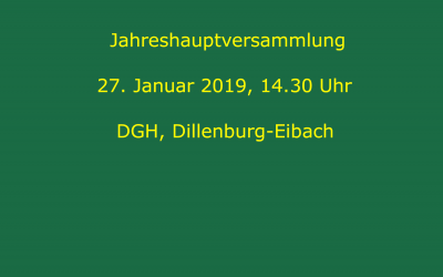 Einladung zur JHV am 27. Januar