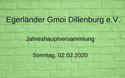 Jahreshauptversammlung am 2. Februar