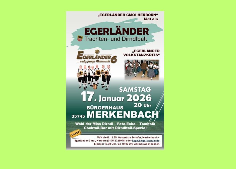 Trachten- und Dirndlball 2026 – Ankündigung